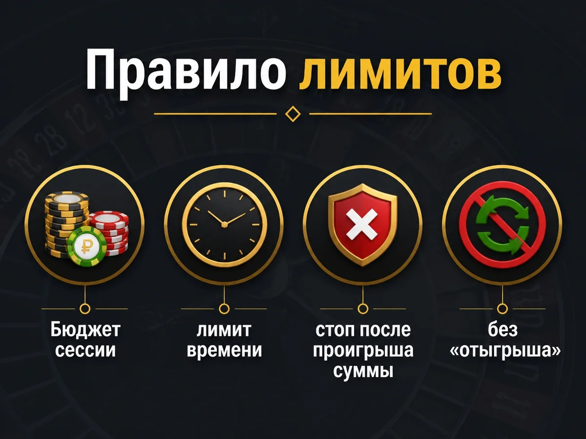 Схема «Правило лимитов»: Бюджет сессии, лимит времени, стоп после проигрыша суммы, без «отыгрыша»