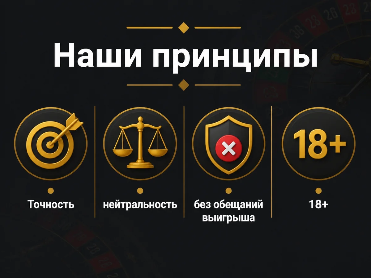 Схема «Наши принципы»: Точность, нейтральность, без обещаний выигрыша, 18+